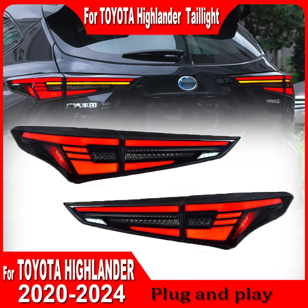 

Автомобильные задние фонари для Toyota Highlander, новинка, Kluger 2020 2021 2022 2023 2024, задняя фара DRL, задняя фара, сигнал поворота, задний тормоз