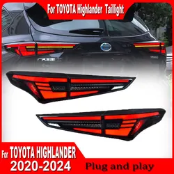 Car Taillights for Toyota Highlander New Kluger 2020 2021 2022 2023 2024 Rear Lamp DRL Tail Lamp Turn Signal Rear Reverse Brake