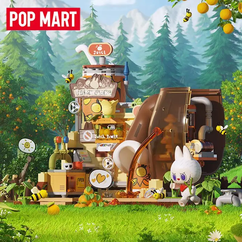 POP MART LABUBU THE MONSTERS Секретная лесная база серии строительных блоков Mystery Box Подлинная слепая коробка Guess Toys Сумка Орнамент