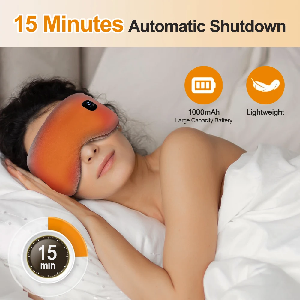 Electric Heating Eye Mask Warm Compress Eye Massage Device Smart Timing Cordless Heated Eye Mask For Dry Eyes Sleeping Shade