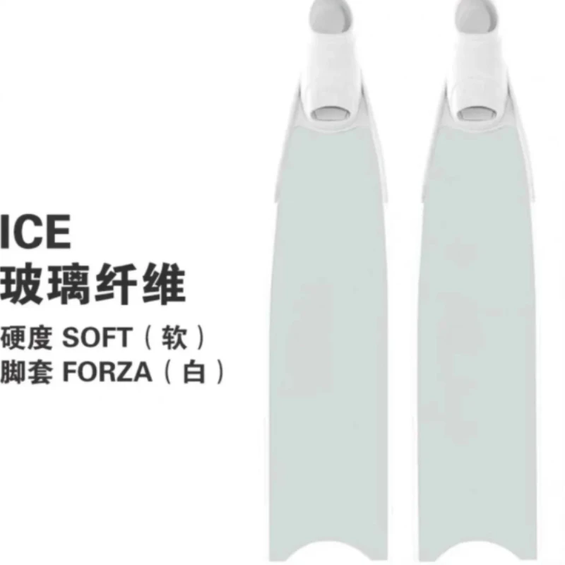 Free Submersible Fiberglass Translucent Flippers Lightweight Frogs Ice Muse Flippers