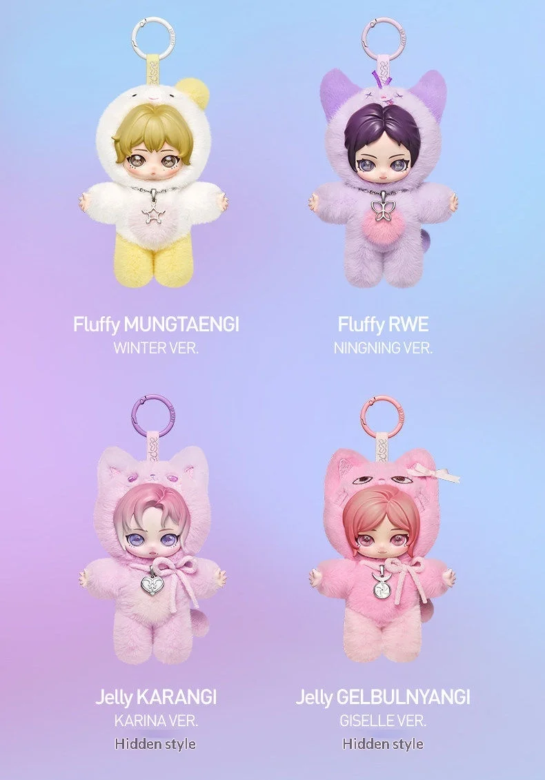 Original PopMart Aespa Fluffy Friends Serie Blindbox Weiche Puppe Schlüsselanhänger KPOP Idol Merch Niedliche Schreibtischdekoration Geschenk für Fans Spielzeug – Detail 13
