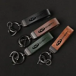 Luxury Genuine Leather Keychain Car Key Ring Holder Jewelry Custom Gift For Chery Tiggo 8 Arrizo 5 pro gx 5x eQ7 Chery tiggo 7