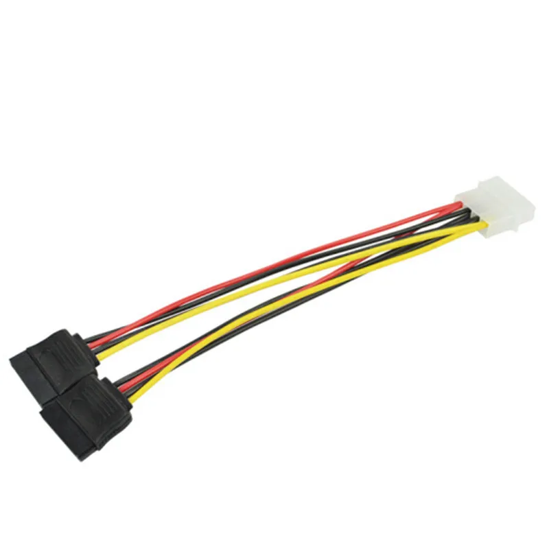 4 Pin Molex IDE to 2 Serial ATA Hard Driver Power Cable SATA Y Splitter Dual Hard-Drive-Disk Extension Cord Adapter Connector