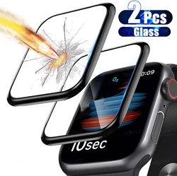 2Pcs 3D Curved edge Transparent Full Glue Tempered Glass For Apple Watch 10 42MM 46MM iWatch Series 7 8 9 45MM Screen Protector