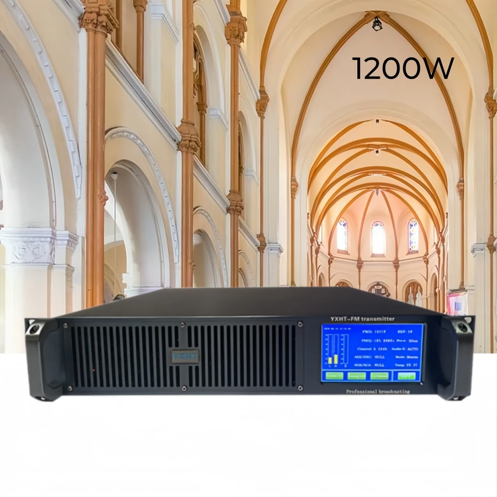 

1200W 2U Touch-Screen FM Audio Transmitter – Covers 87.5MHz~108MHz for Radio Broadcasting