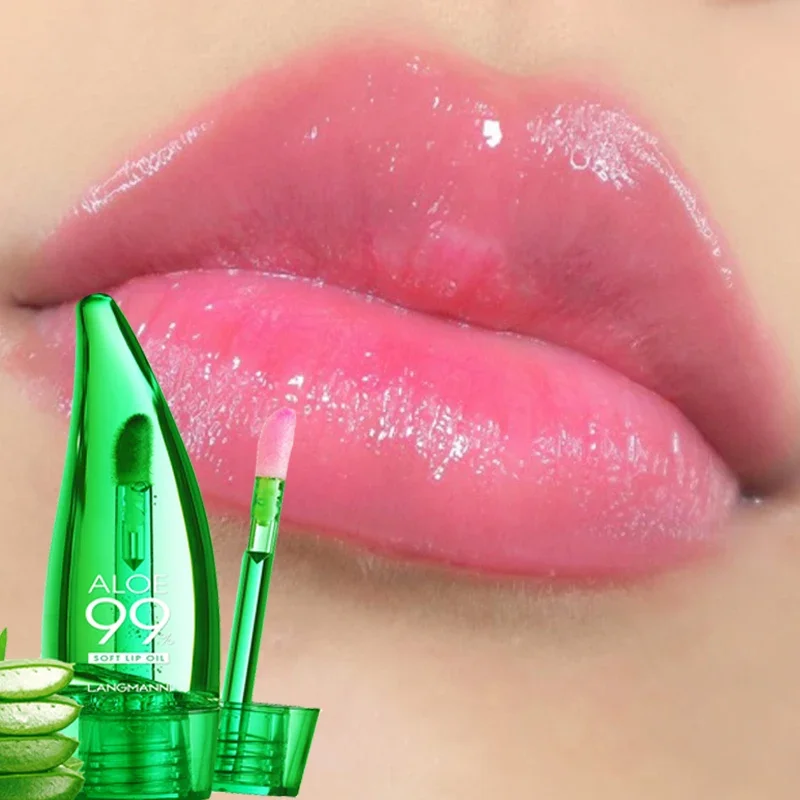 Hidratante Aloe Vera Cor Mudando Lip Gloss impermeável Temperatura Mudança Lip Tint duradoura Nutritious Lips Care Batom