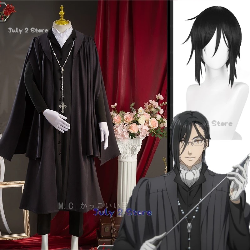 Black Butler Ciel Sebastian Michaelis Cosplay Costume Wig Anime Kuroshitsuji Outfit Public School Arc Uniform Men Suit 2024 New