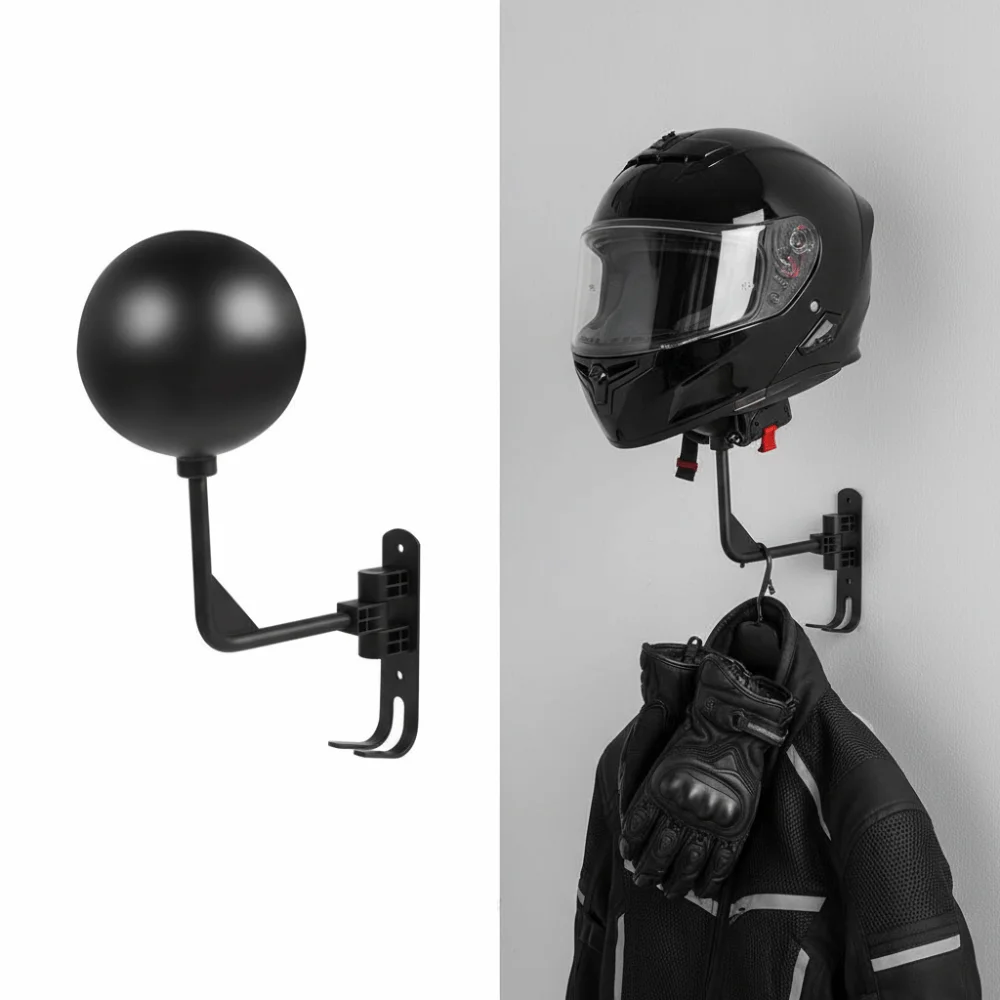

Multi-functional Motorcycle Helmet Holder Steel Sturdy Helmet Hook Convenient with Screws Helmet Bracket Hats Storage