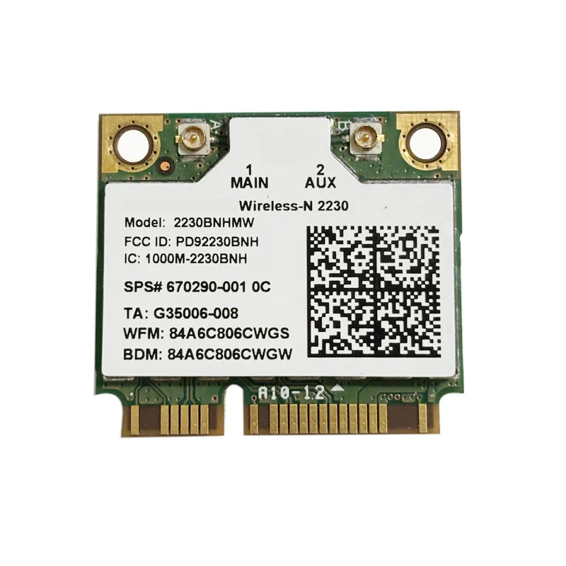 ワイヤレス-N2230 2230 2230BN 2230BNHMW 2230N ハーフミニ PCI-E 300Mbps + Bluetooth 4.0 ワイヤレス Wlan Wifi カード