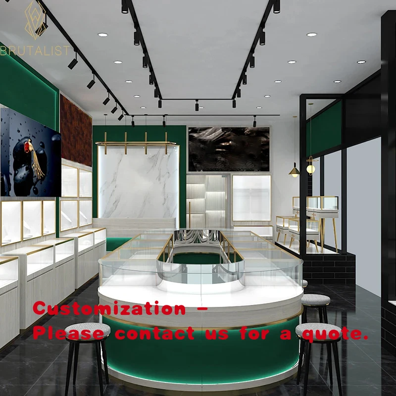 

custom.Price Custom BRUTALIST Luxury Jewelry Store Design Cabinet Durable Acrylic LED Lighting Display Showcase