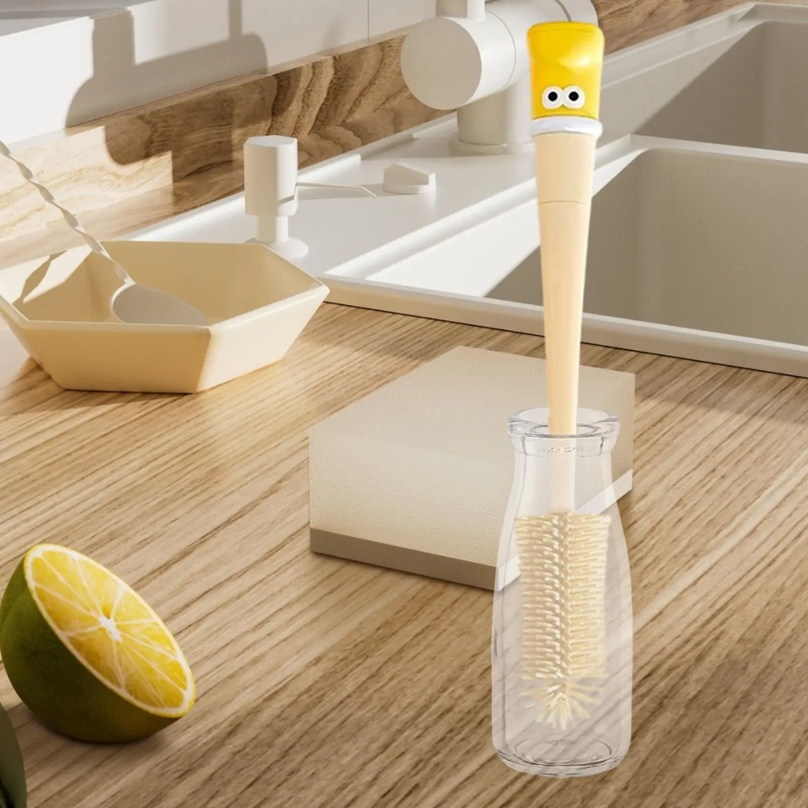 Water Bottle Brush 5-In-1 Multifunctional Cups Washing Scrubber Tools Bottle Scrubber Brush For Cleaning For Juicers Lids Straws