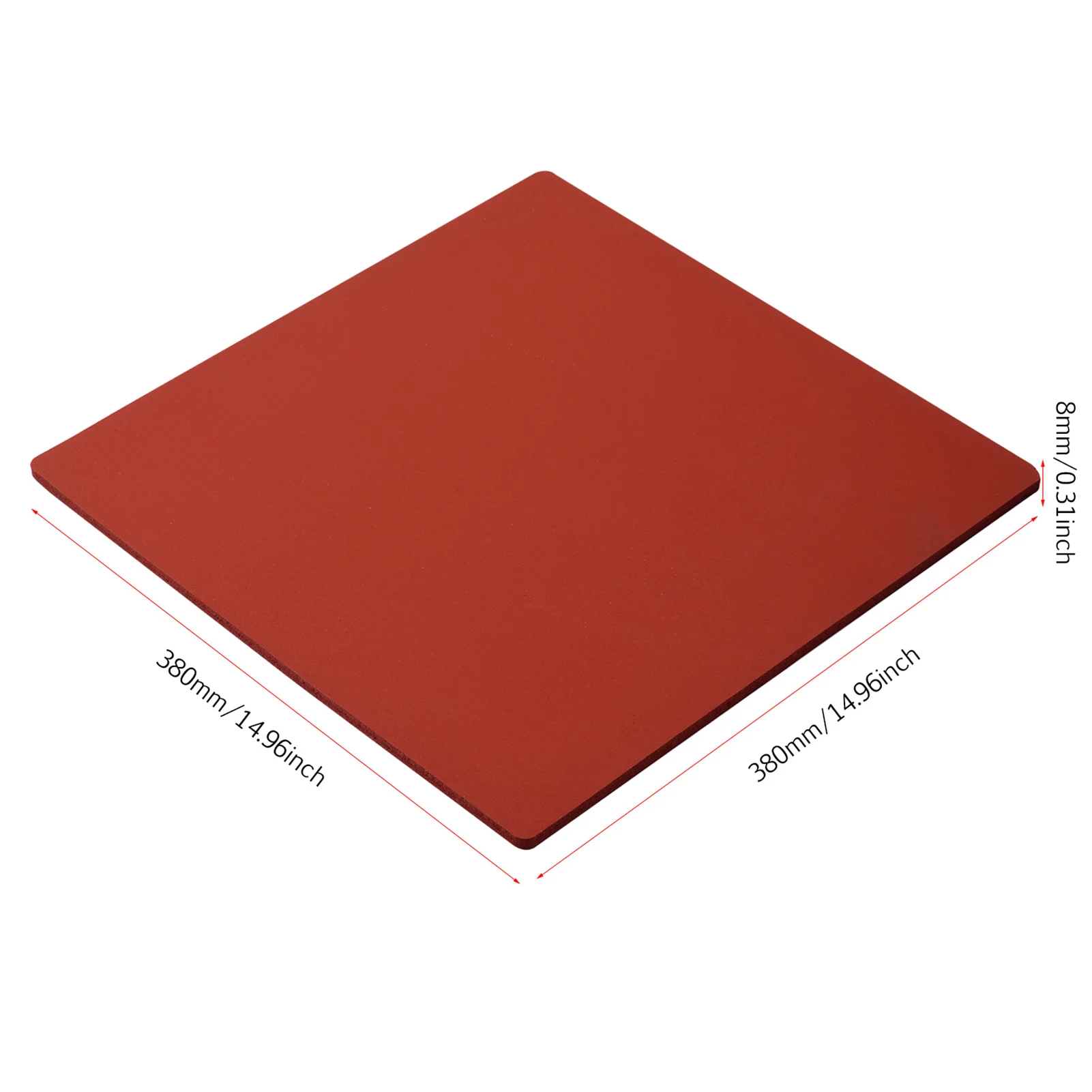 380*380*8mm Heat Pressing Mat Silicone Rubber Pad High Temperature Resistant Plate Compatible with Easy Press 2 for Heat Press