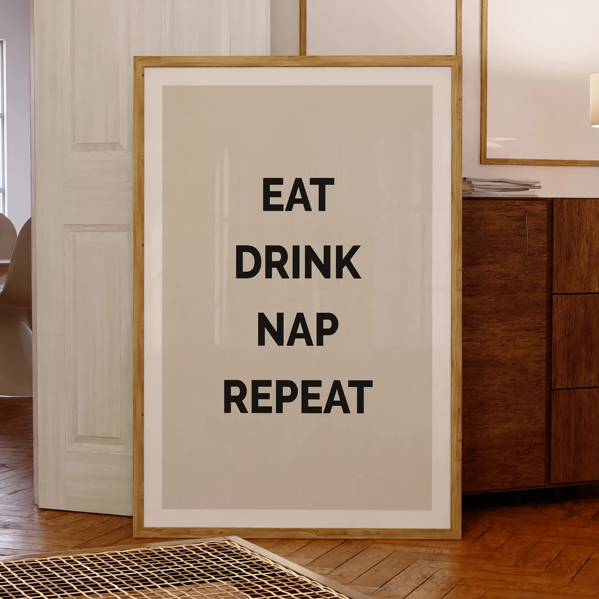 Essen Trinken Nickerchen Wiederholen Wand Kunstdrucke Leinwand Malerei Poster Bild Für Wohnzimmer Esszimmer Schlafzimmer Wohnkultur