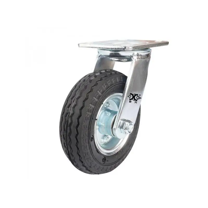 1 Pc Packing 6-inch Galvanized Inflatable Rubber Universal Wheel Wear-resistant Car Luggage Cart Caster