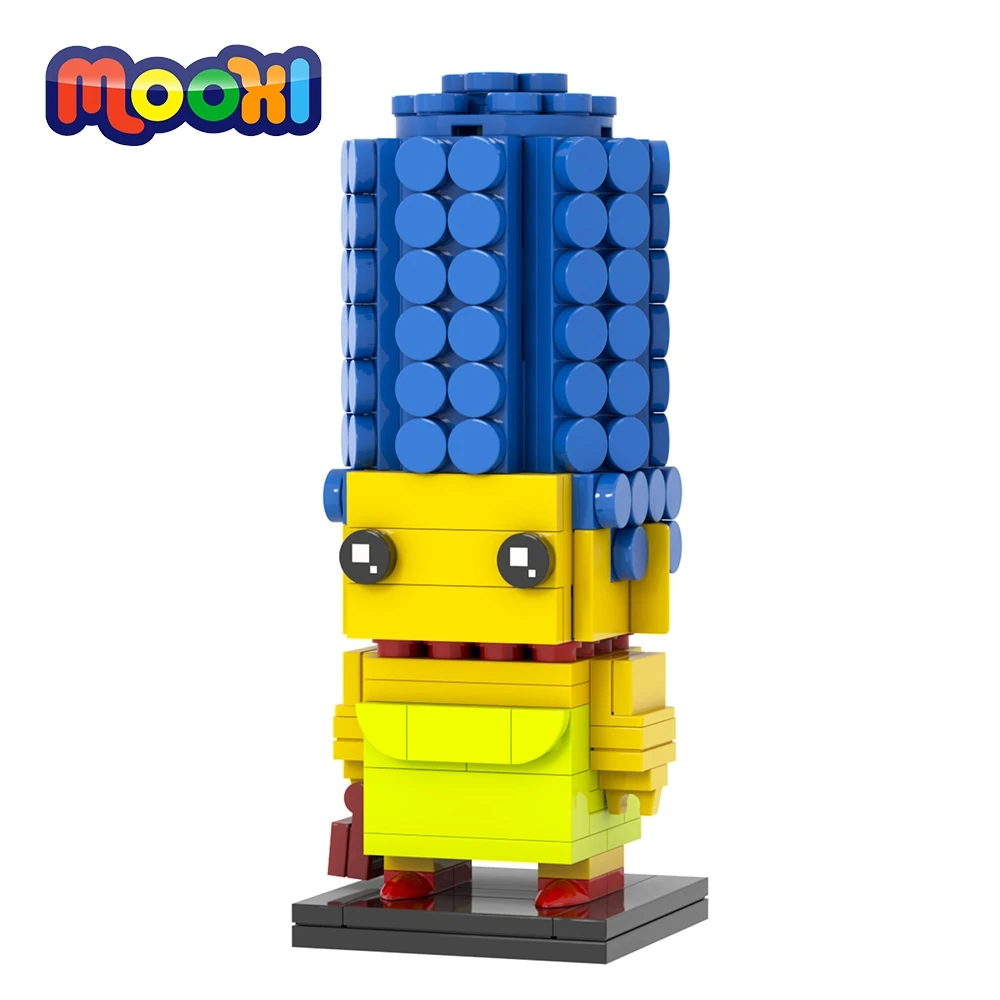 MOOXI Cartoon MOC Bricks 248Pcs Anime Movie BrickHeadzed Model Adults Figure Building Blocks Kids Toys For Children Gift MOC7372