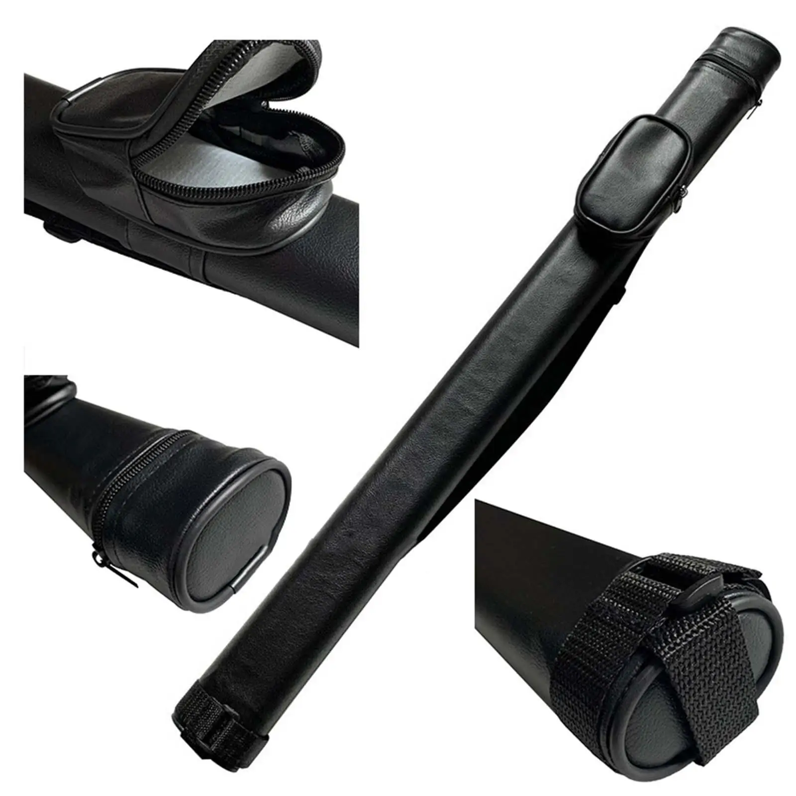 

Billiards Pool Cue Case Pool Cue Pouch Hard Portable Adjustable Shoulder Strap Waterproof Organizer Billiards Accessories