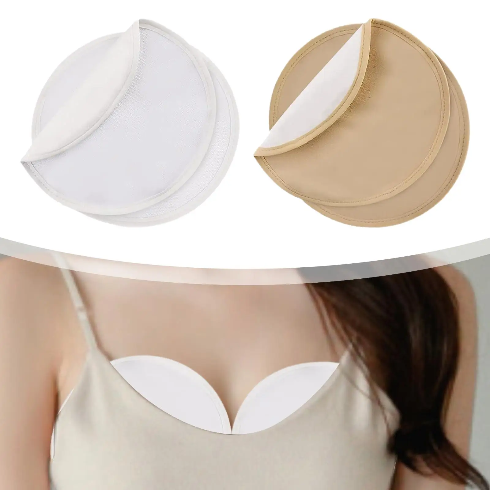 

4 Pieces Castor Oil Breast Pads Waterproof Leakproof Machine Washable Soft Breast Castor Oil Wrap for Women Daily Use Sleeping
