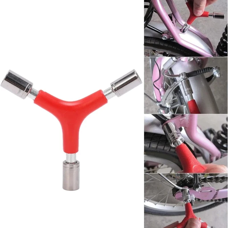 Portable Lightweight Bike Triangle Wrench High Hardness Hex Socket Wrench for Bicycle Repair Less Effort Outdoor Tool