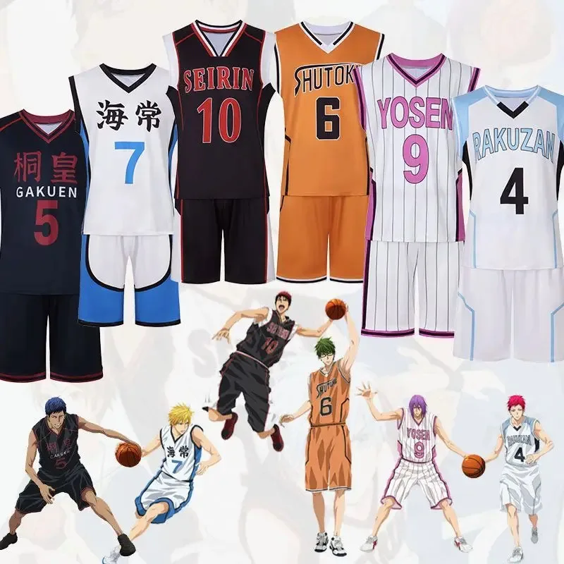 

Аниме Kuroko no Basket Jersey Set Баскетбольная форма для Touou Rakuzan Kaijo Seirin Teiko Shintaro Косплей Костюм Спортивная одежда