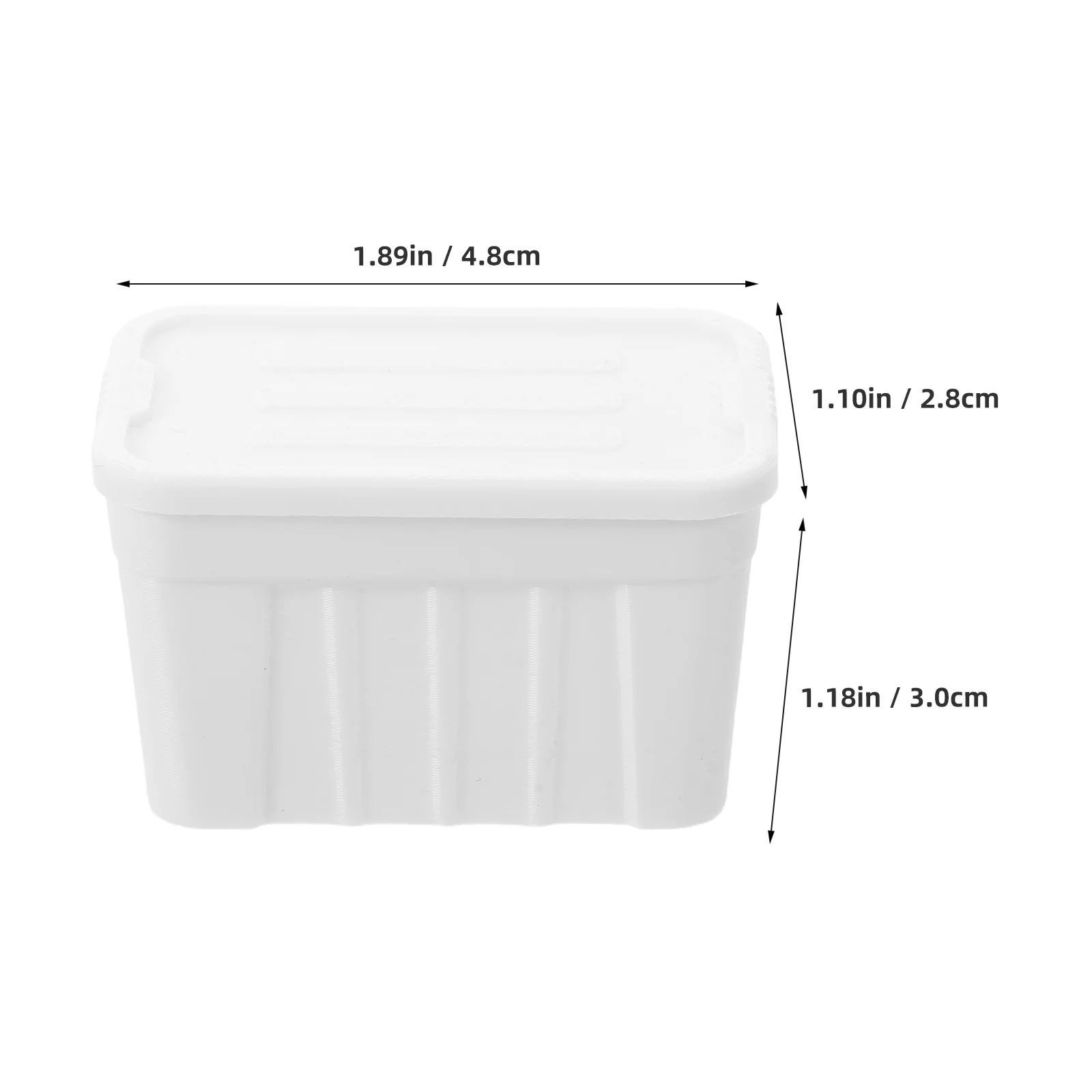 Mini Plastic Storage Box 1:12 White Closet Bin with Lid for Dollhouse Room Kitchen Pantry Storage Miniature Scene Decoration