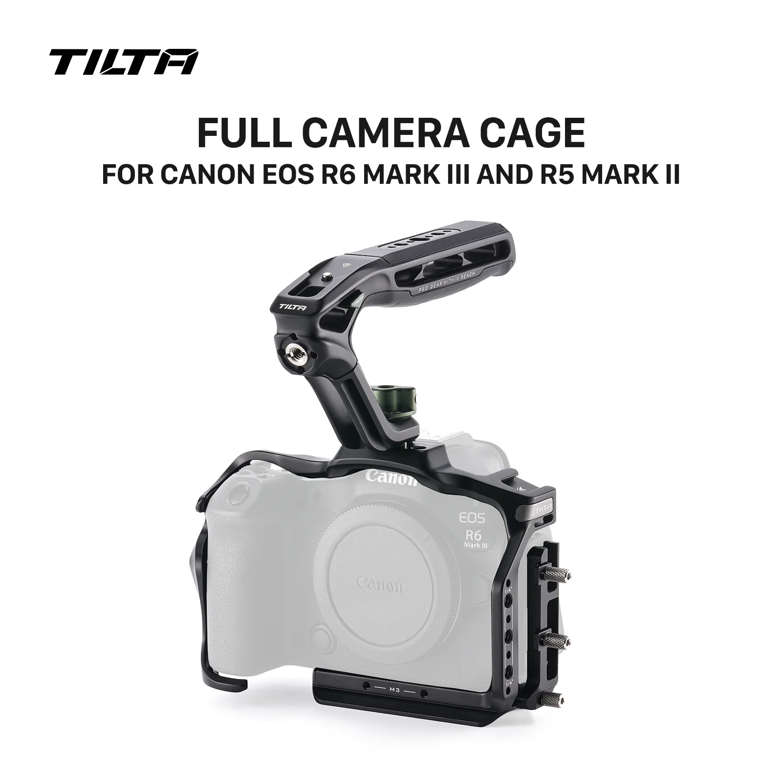 TILTA R6 Mark III Kamerakäfig für Canon EOS R6 Mark III / R5 Mark II mit Kabelklemme, Xeno-Topgriff, Cold Shoe Mount und Arca-Basis