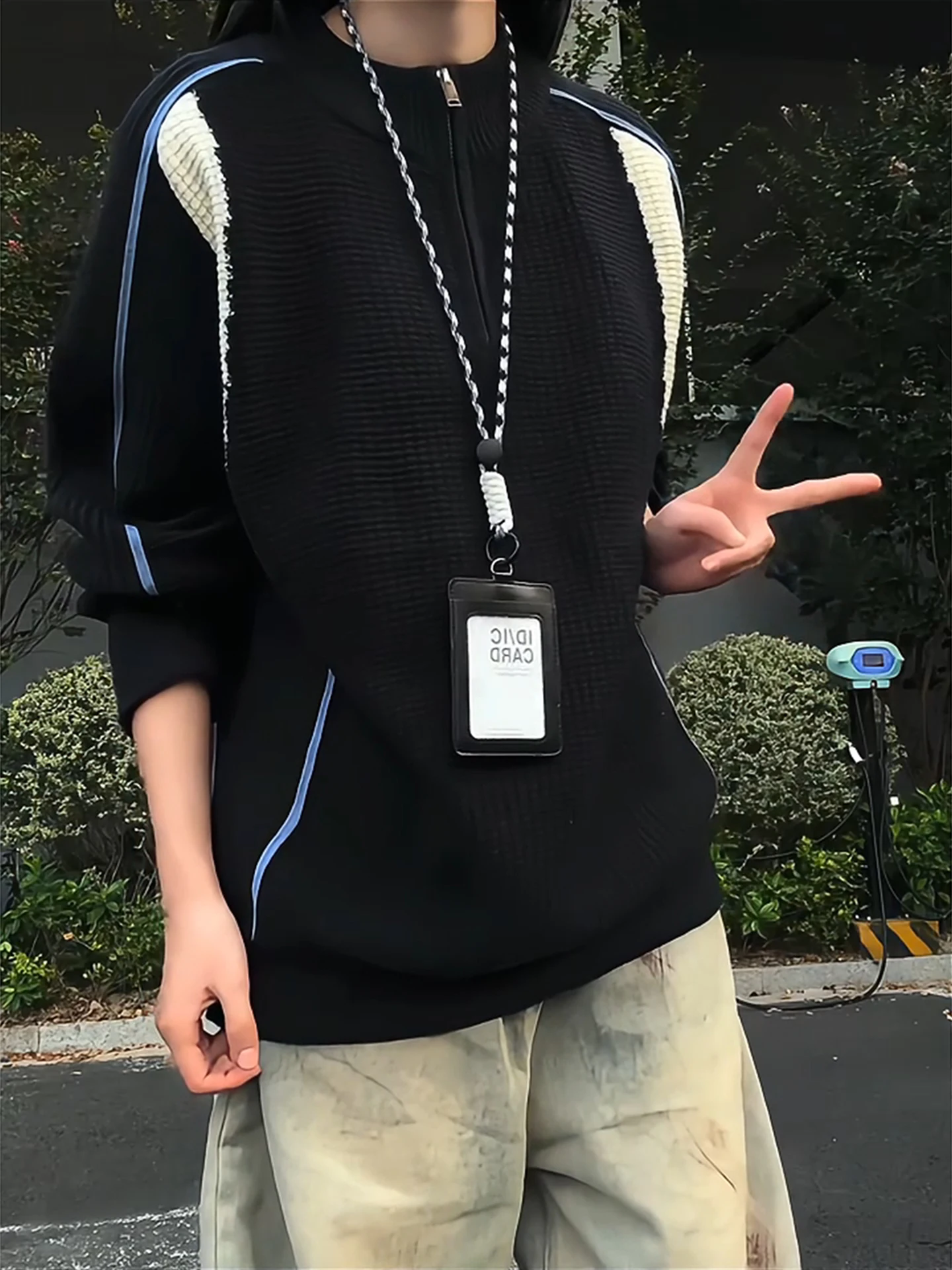 

Американский свитер унисекс с цветными блоками и молнией, осенний, повседневный, свободного кроя, для пар, Cleanfit Hoodie