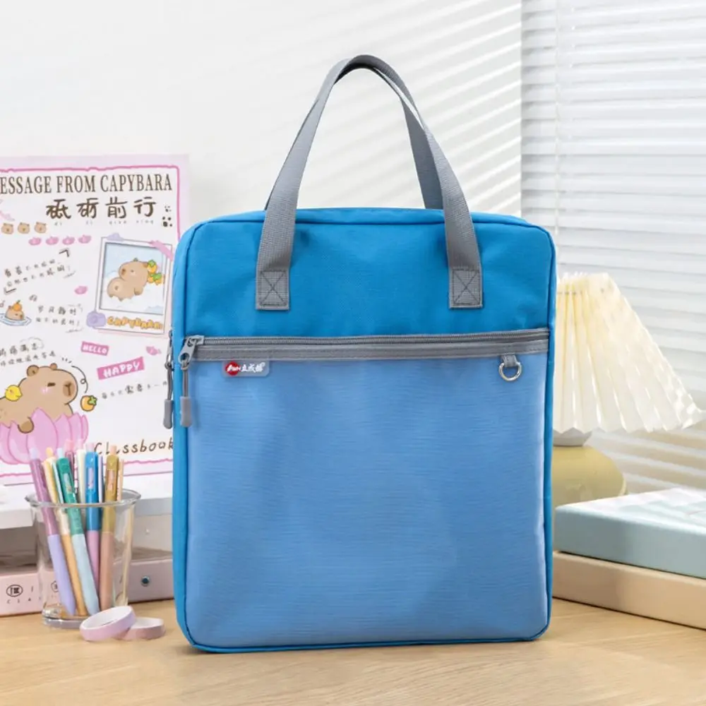 Portable Book Storage Bag Waterproof Large Capacity A4 File Organizer with Handle Dustproof Document Storage Bag