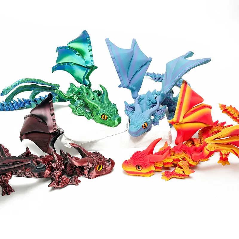 Fantasy Articulated 3D Dragon Model Poseable Wings Tail Halloween Home Decoration Unique Collectible Craft Gift for Adults