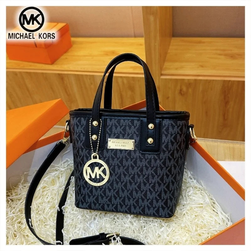 Bolso bandolera de un solo hombro para mujer de Michael Kors, moderno y casual con estampado clásico MK, mini bolso para chicas, bolso de viaje.