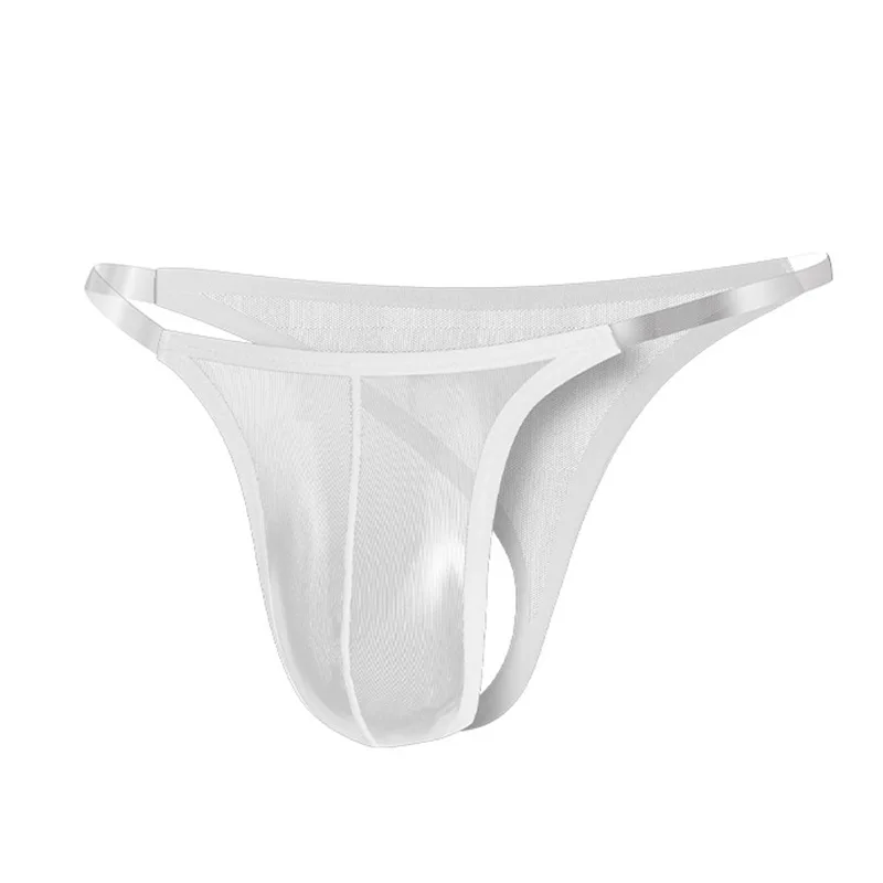 Ropa interior transparente para hombre, tangas sexys, calzoncillos transparentes de cintura baja, malla transparente, bragas transpirables ultrafinas con parte trasera en T