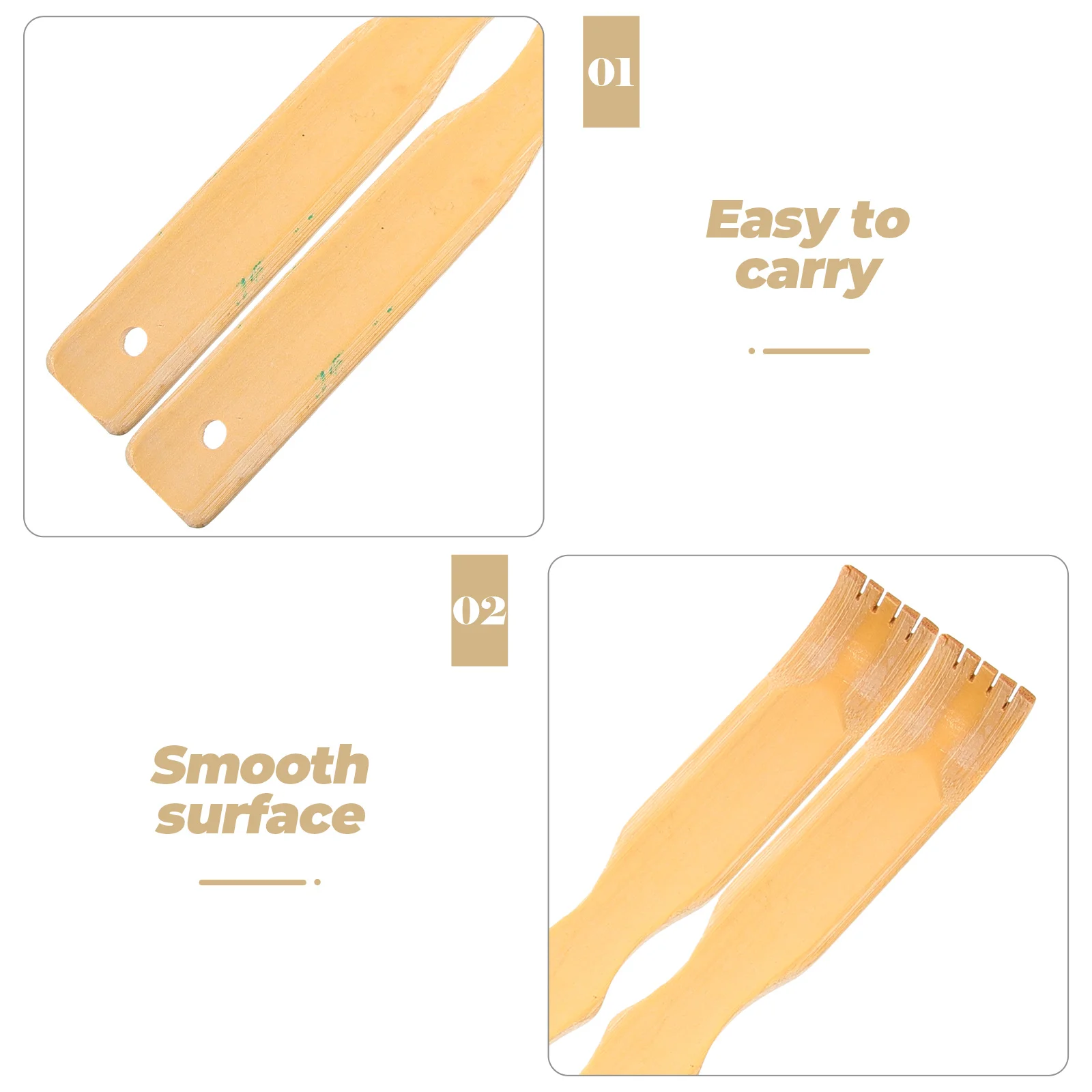 

5Pcs Bamboo Back Scratcher Long Handle Back Massage Tool Portable Body Itch Relief Massage Relaxation Gift for Adults Elderly