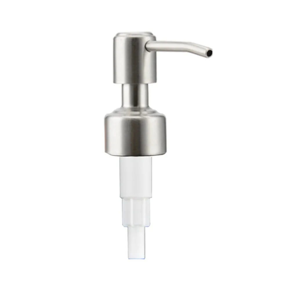 Fashion Stainless Steel Soap Pump Head Reusable Replaceable Shampoo Pump Tube 28 Thread Liquid Lotion Dispenser Head