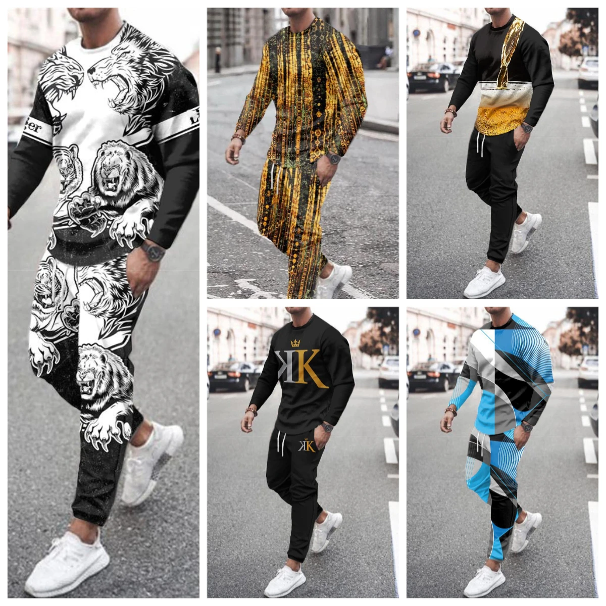 

2025 Hot Selling Quick Drying Breathable Long Sleeved and Long Pants Set, Street Trend Fashion Outfit, Outdoor Long Pants Set