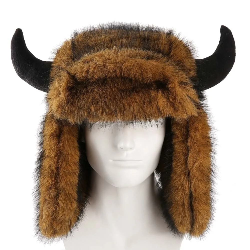 Mink Texture Faux Fur Hat Thickened Lining Windproof Fabric Ear Flap Headwear Solid Pattern Soft Touch Winter Trapper Caps
