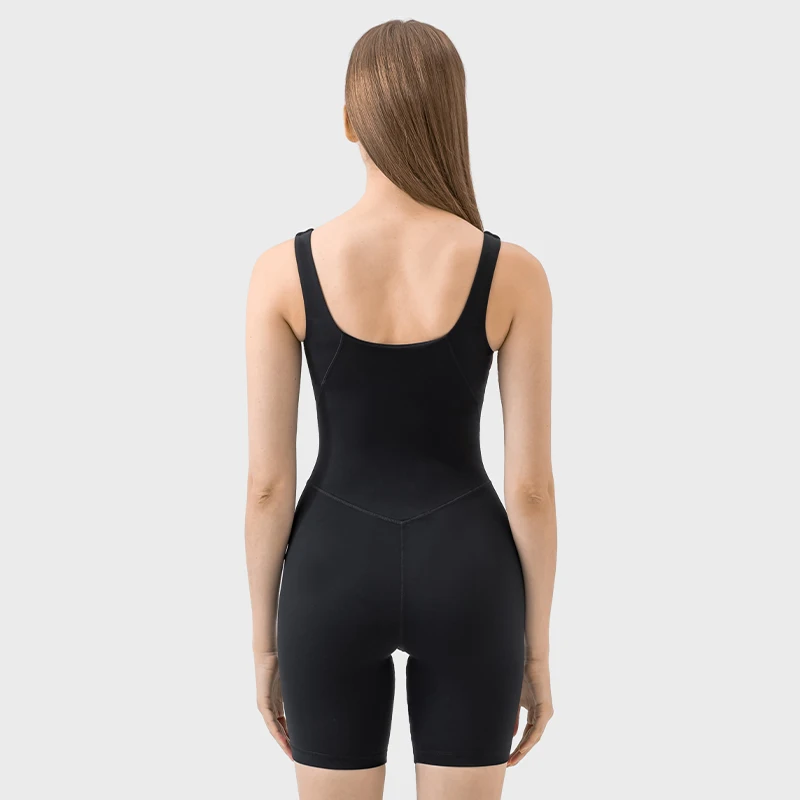 Soft Nylon Padded Push Up Gym Clothes Fitness Short Bodysuit Sleeveless Workout Sportswear Jumpsuits Women's One-Piece Yoga Set