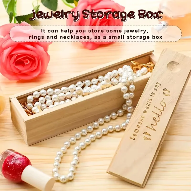 1 Uds. Caja de presentación de prueba de embarazo de madera, estuche de recuerdo creativo, organizador de joyas, regalo de anuncio de embarazo para nueva mamá