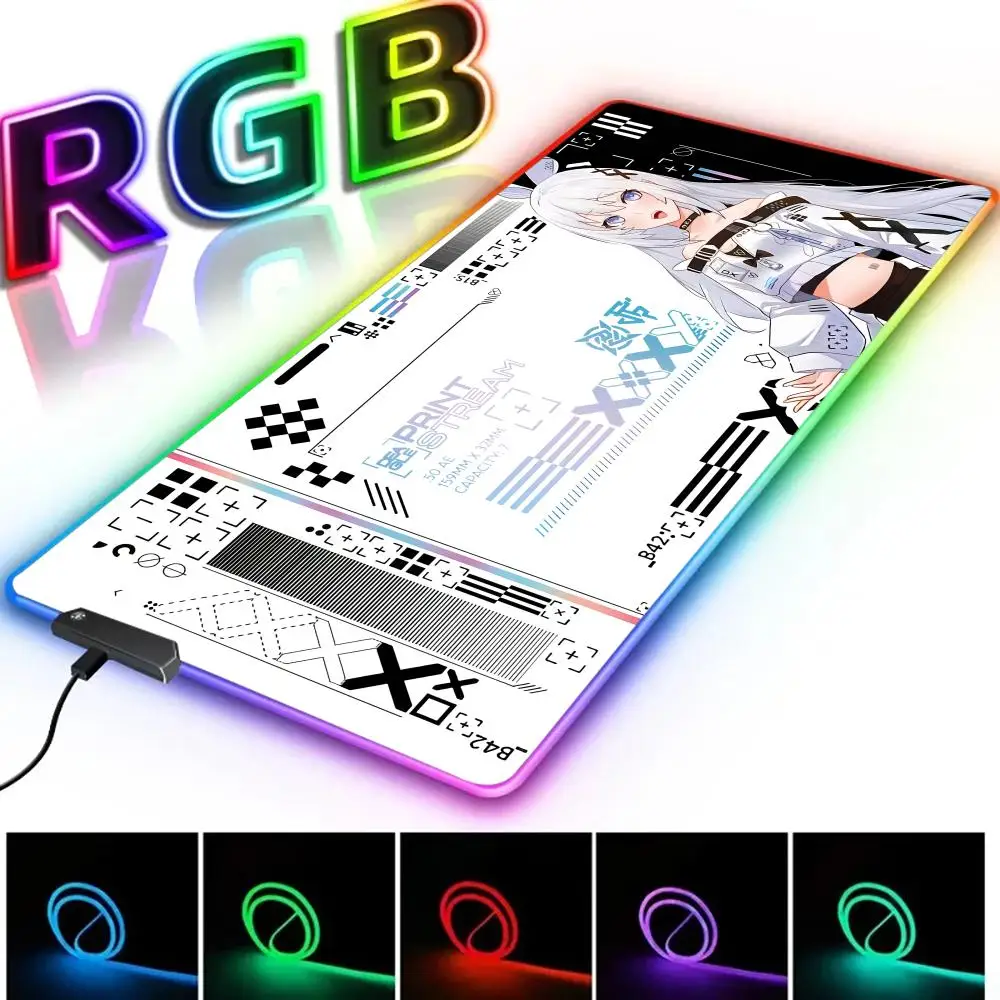 

RGB White Black Mouse Pads Printstream Gaming Mousepads Large Mousepad Csgo Gamer Rubber Mat Deskpad Company Long Desk Mats XXL