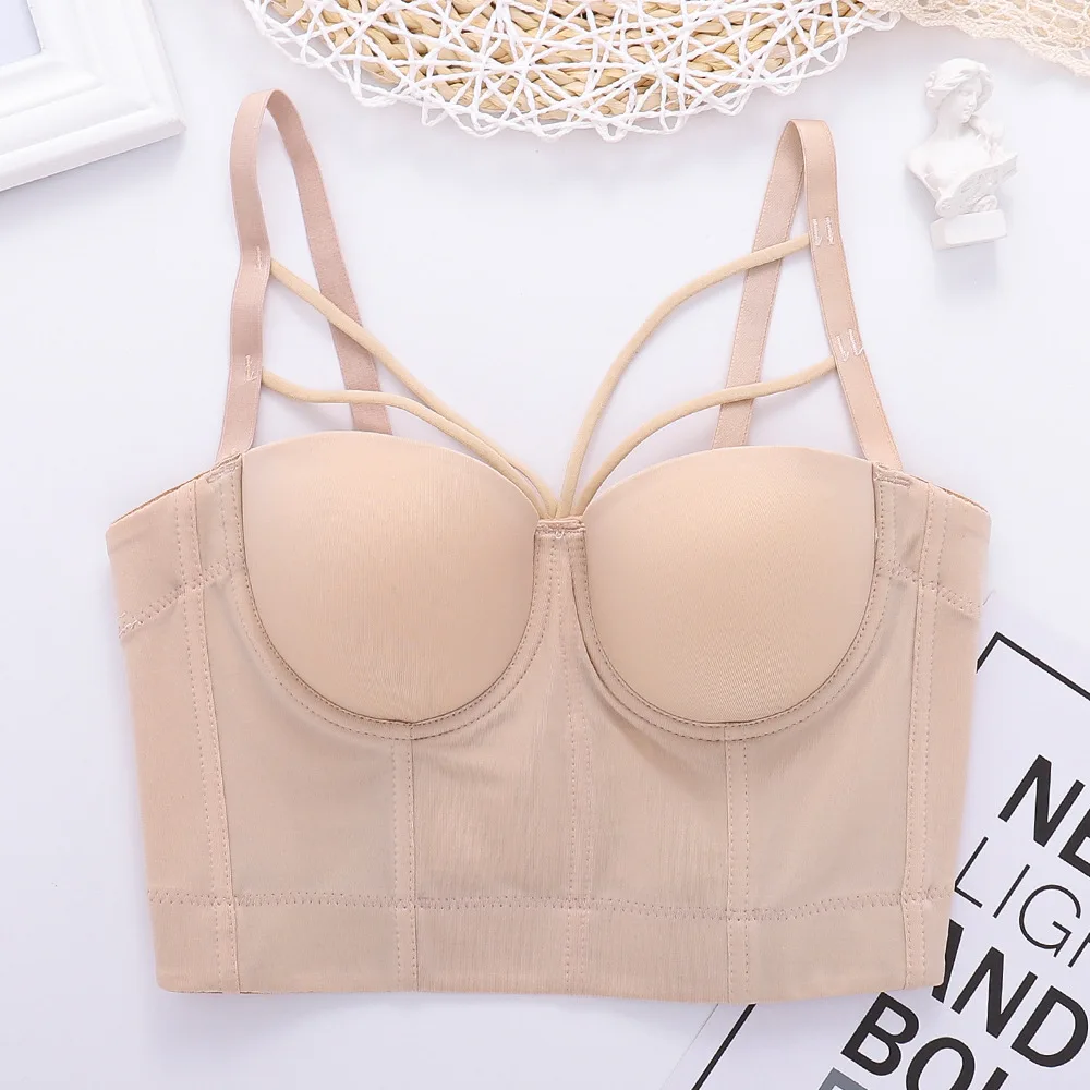 Women Sling Inner Dance Disc Stage Performance Clothes Short Sexy Backless Gather Shape Top