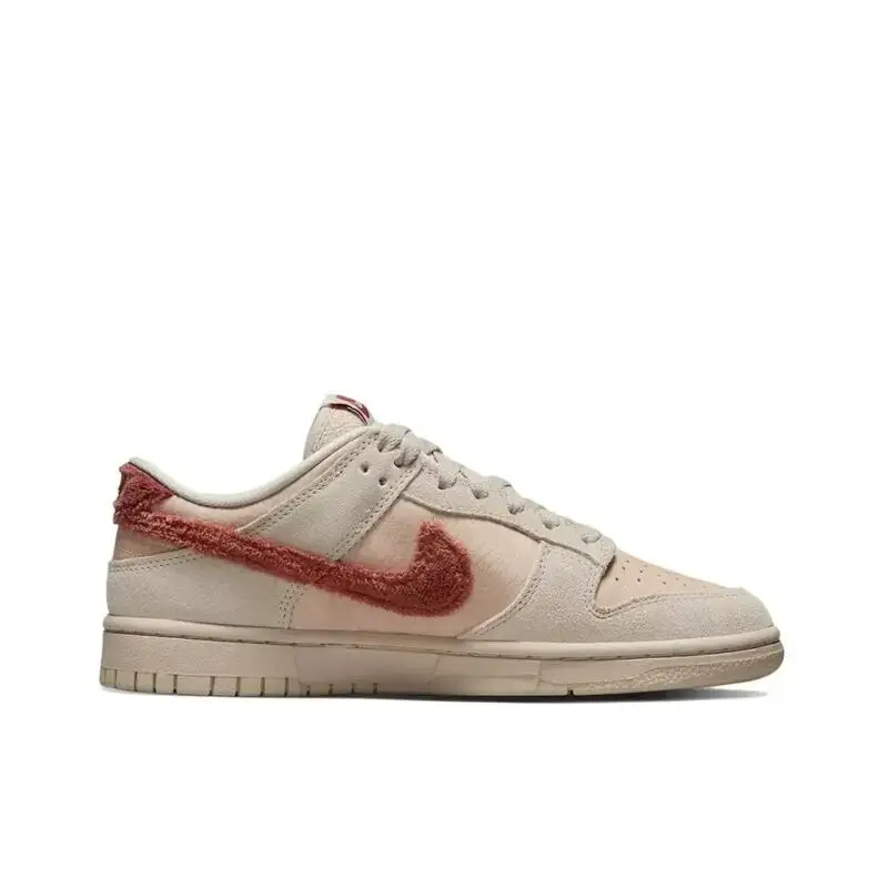 Nike Dunk Terry Swoosh Trendy, Comfortable, Versatile, Simple, Durable, Anti Slip, Low Top Board Shoes for Women, Beige