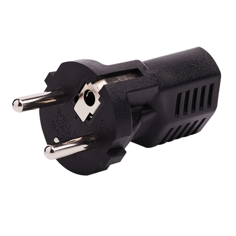 Black 16A 250V EU 4.8MM male to USA Canada 5-15R female plug socket converter for Russia Korea German France Spain Belgium