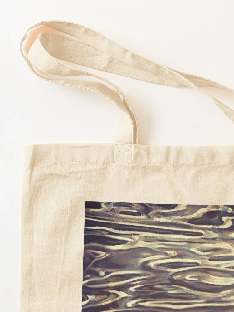 Black and White Pastel Water Abstract Landscape Winter Swirls Tote Bag hand bag ladies Reusable bags canvas tote