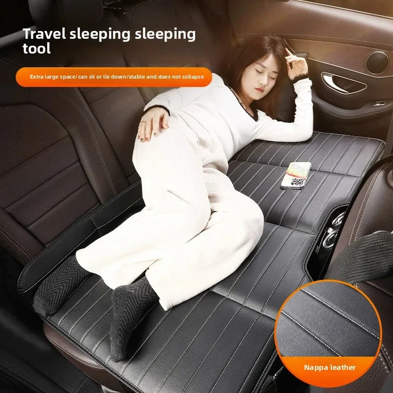 

1PC New Car Travel Bed for Rear Seat Foldable Sleeping Pad for Car Traveling Wear-Resistant PU Travel Mattress for Suv Sedan