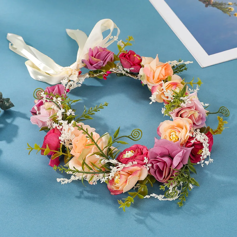 Flower Leaf Headband Tiara For Women Bride Hairbands Party Wedding Bridal Hair Accessories Jewelry Band Crown Tiara Headband image 3