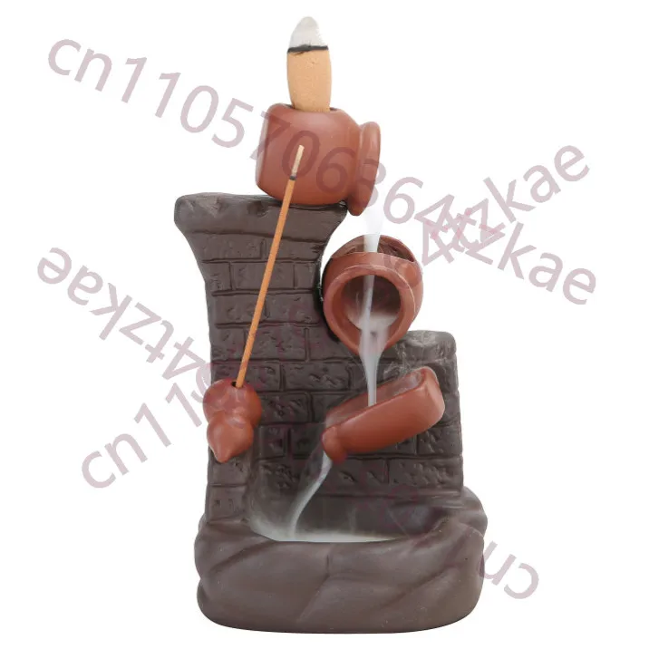 

Керамическая курильница-водопад с обратным потоком дыма 13,5 см, в форме Будды, для домашнего декора