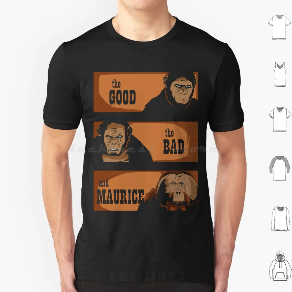 Camiseta The Good, The Bad And 6xl, camiseta fresca de algodón, planeta de los simios, película, mono, César, planeta, gorila, chimpancé