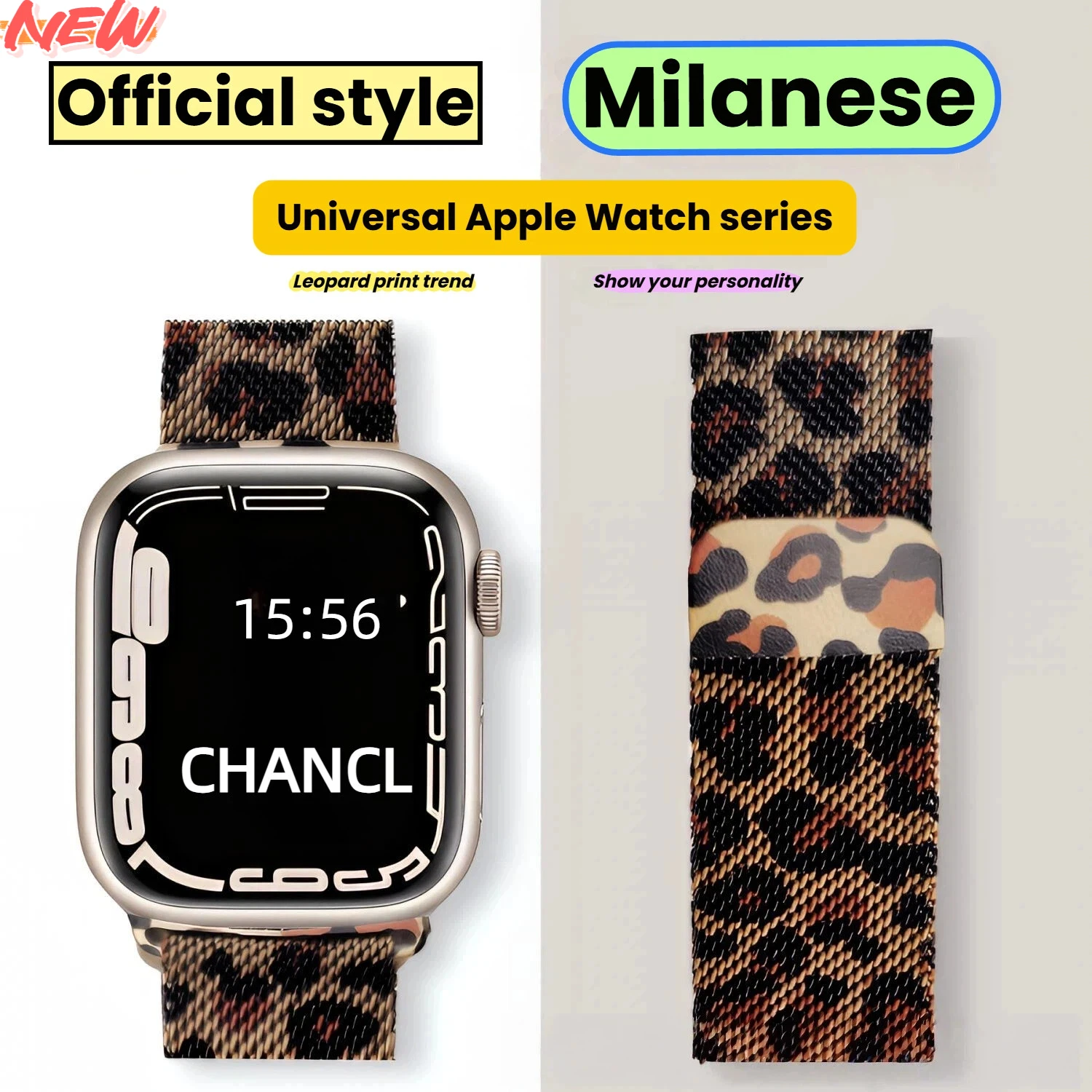 Fashion Leopard Print Strap for Apple Watch S10 42mm 46mm Leopard Print Magnetic iWatch Band S10 40/44/45mm Strap Accessories