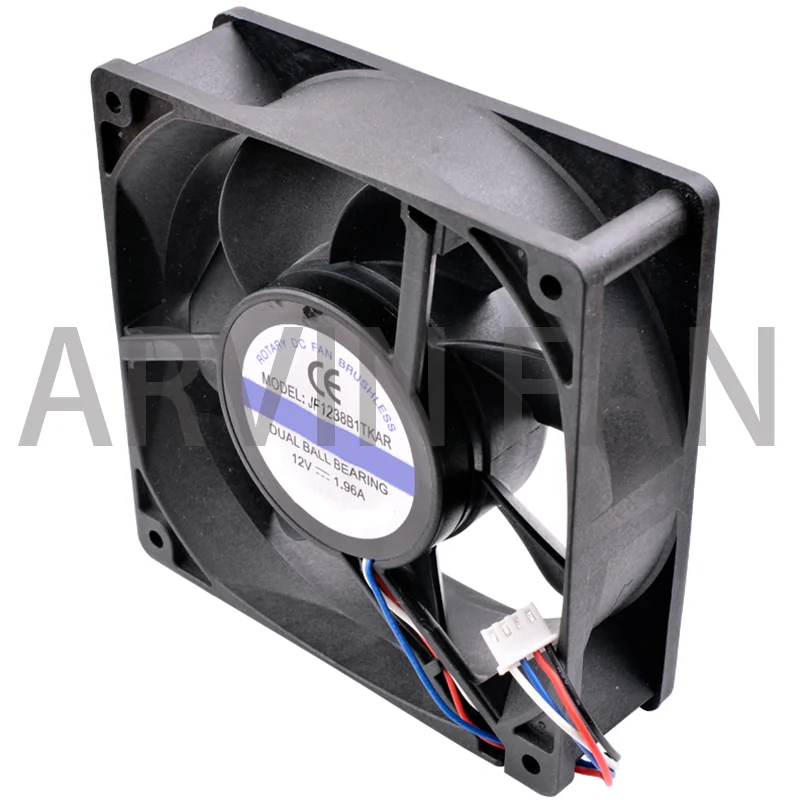 Brandnew original jf1238b1tkar 12cm 12038 dc12v 1.96a controle de temperatura de 4 fios grande fluxo de ar poderoso ventilador de refrigeração