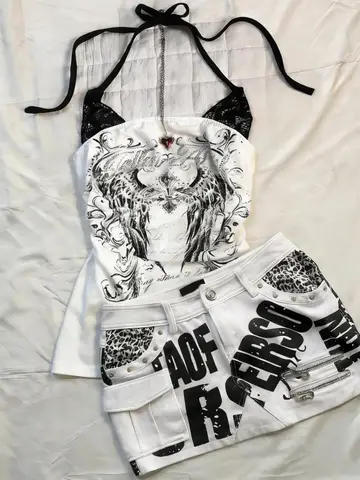 Sexy Hottie Y2k Aesthetic Rose Print Halter Vest Women Vintage Slim Fit Camis Outerwear Crop Top Harajuku Hotsweet Short Tanks