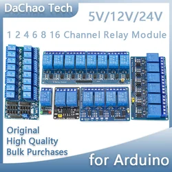 Módulo de relé Arduino con optoacoplador, salida de 1, 2, 4, 6, 8, 16 canales, 5V, 12V, 24V